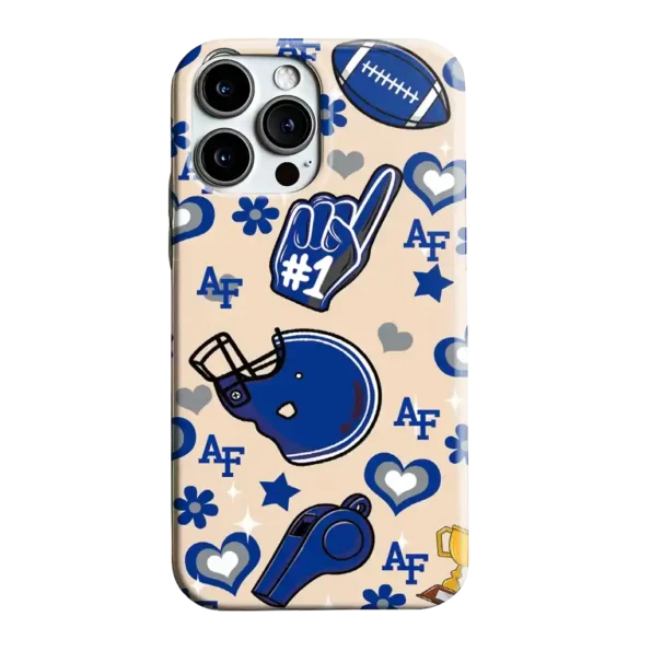 air force falcons helmet hearts blue cream phone case best selling