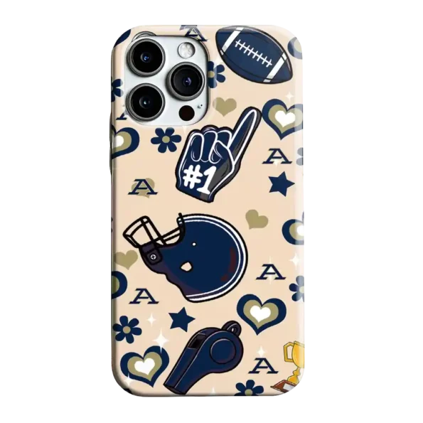 akron zips helmet hearts blue cream phone case best selling