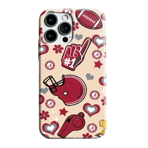 alabama crimson tide helmet hearts crimson cream phone case best selling