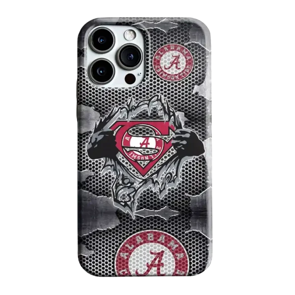 alabama crimson tide superman emblem burst gray phone case best selling