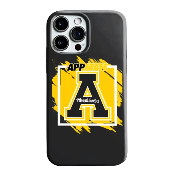 appalachian state mountaineers brush square black phone case best selling