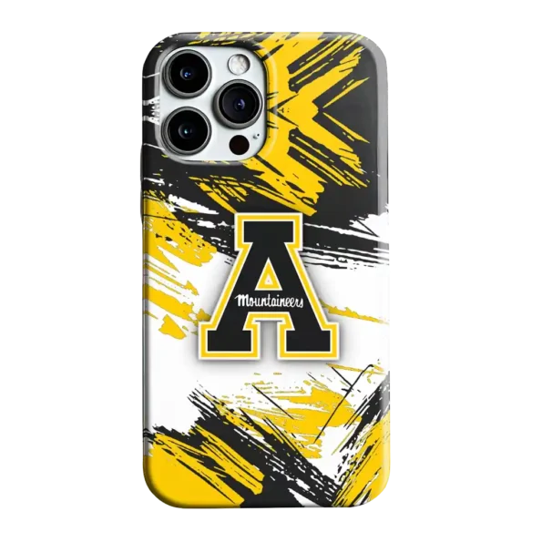 appalachian state mountaineers brushstroke clash black white phone case best selling