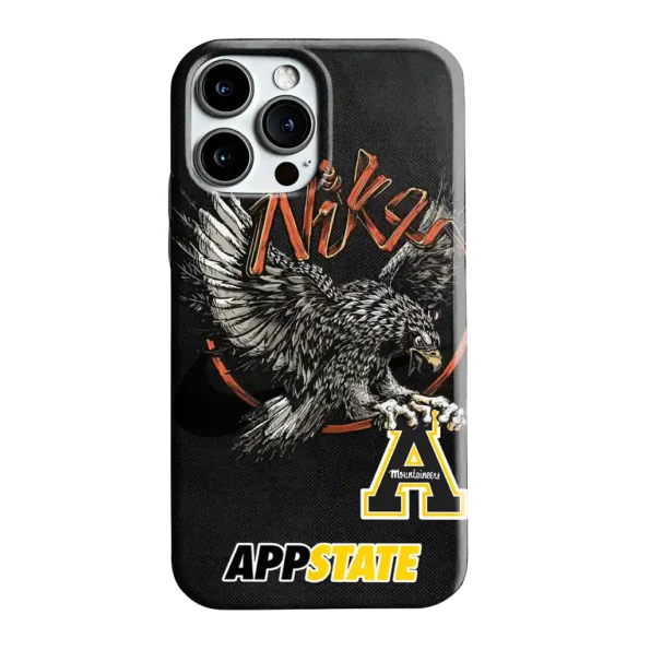 appalachian state mountaineers eagle soar black phone case best selling