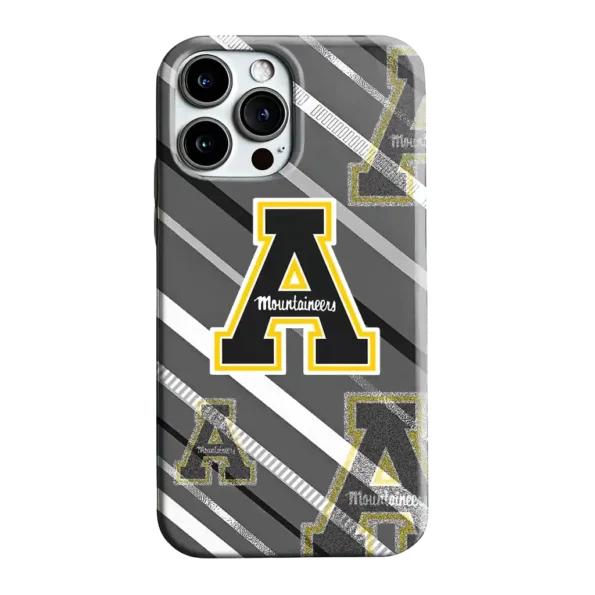 appalachian state mountaineers linear stripes black phone case best selling