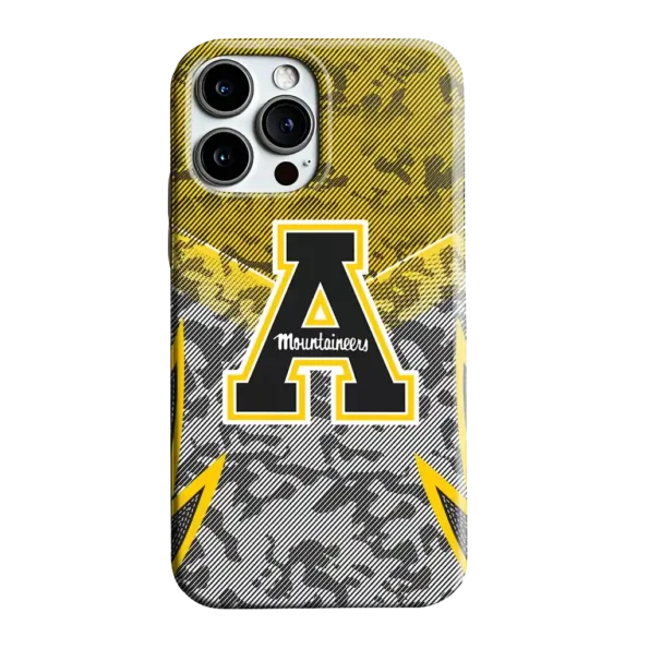 appalachian state mountaineers striped overlay black phone case best selling