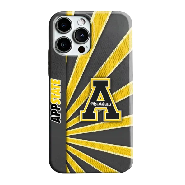 appalachian state mountaineers sunburst rays black phone case best selling