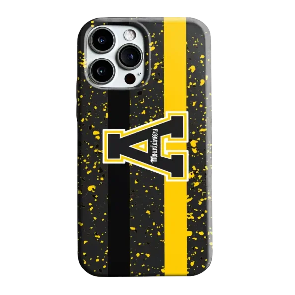 appalachian state mountaineers textured stripe black phone case best selling