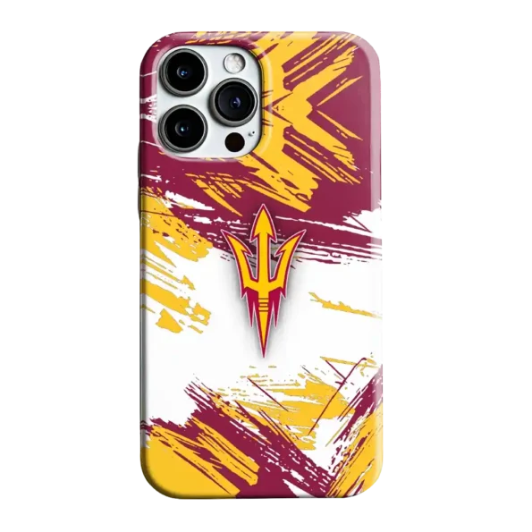 arizona state sun devils brushstroke clash maroon white phone case best selling