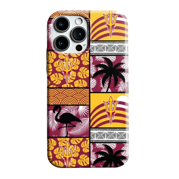 arizona state sun devils flamingo palm trees maroon phone case best selling