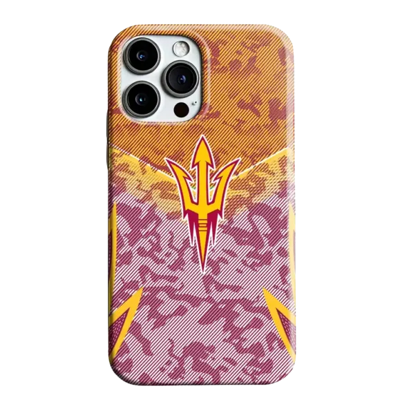 arizona state sun devils striped overlay maroon phone case best selling
