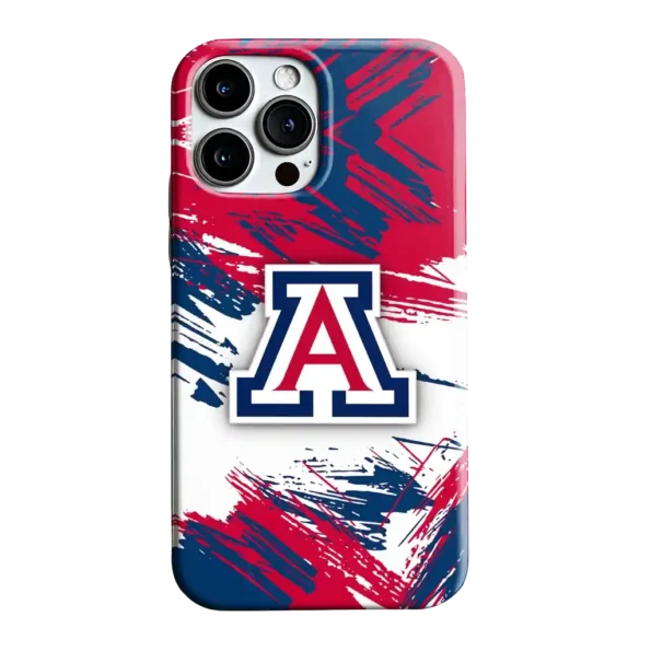 arizona wildcats brushstroke clash red white phone case best selling