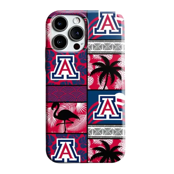arizona wildcats flamingo palm trees red phone case best selling