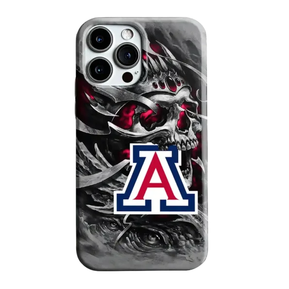 arizona wildcats skull blades red gray phone case best selling