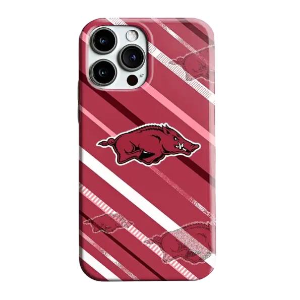 arkansas razorbacks linear stripes red phone case best selling