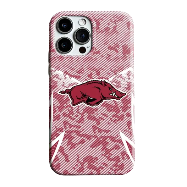 arkansas razorbacks striped overlay red phone case best selling