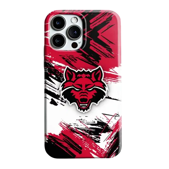 arkansas state red wolves brushstroke clash scarlet white phone case best selling