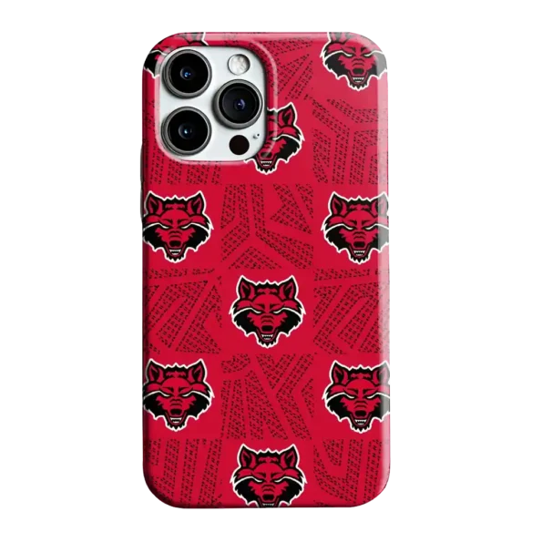 arkansas state red wolves chevron squares scarlet phone case best selling