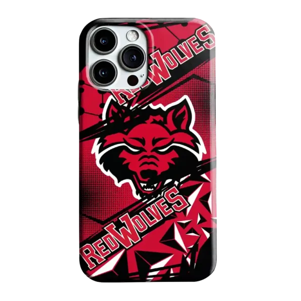 arkansas state red wolves jagged flash scarlet black phone case best selling
