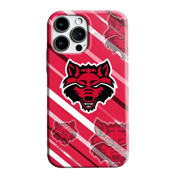 arkansas state red wolves linear stripes scarlet phone case best selling