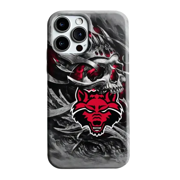 arkansas state red wolves skull blades scarlet gray phone case best selling