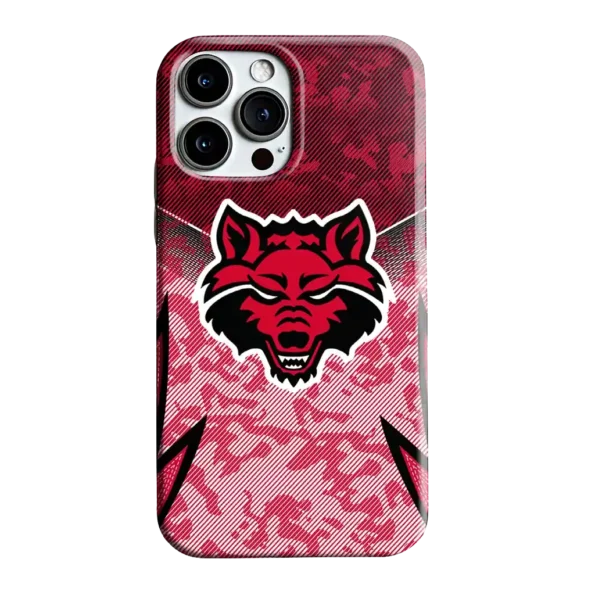 arkansas state red wolves striped overlay scarlet phone case best selling