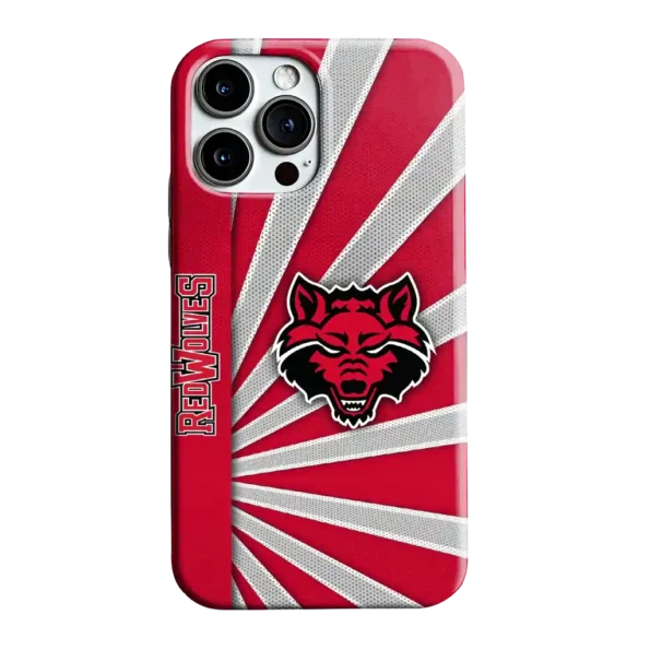 arkansas state red wolves sunburst rays scarlet phone case best selling