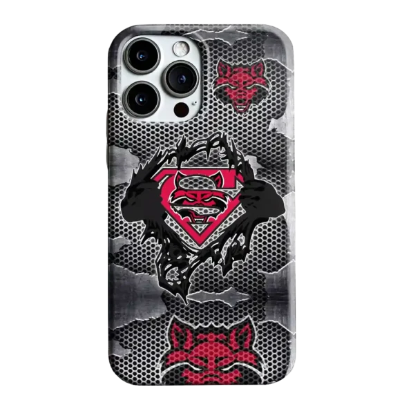 arkansas state red wolves superman emblem burst gray phone case best selling