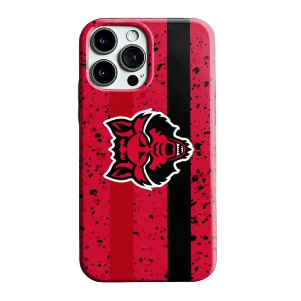arkansas state red wolves textured stripe scarlet phone case best selling