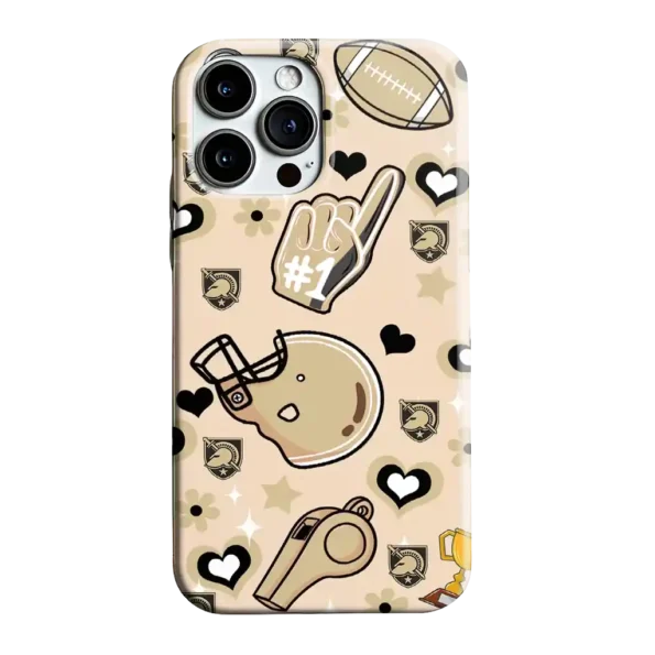 army black knights helmet hearts gold cream phone case best selling