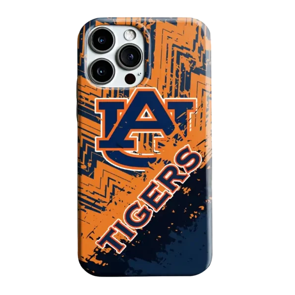 auburn tigers abstract zigzag navy blue phone case best selling