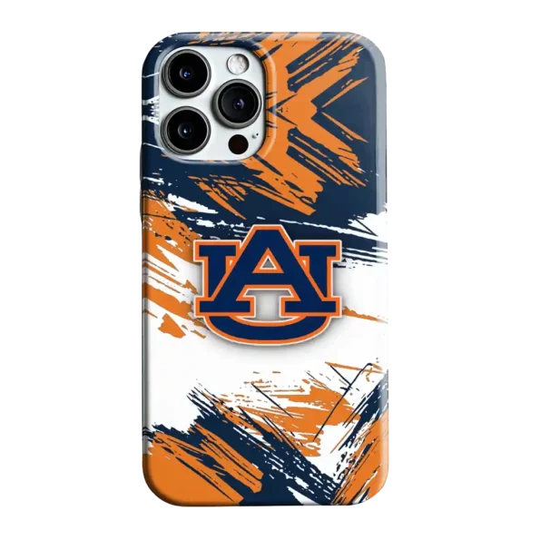 auburn tigers brushstroke clash navy blue white phone case best selling