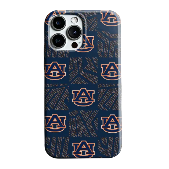 auburn tigers chevron squares navy blue phone case best selling
