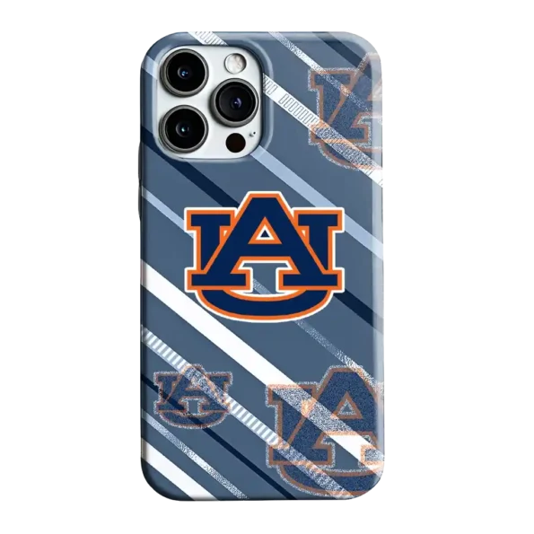 auburn tigers linear stripes navy blue phone case best selling