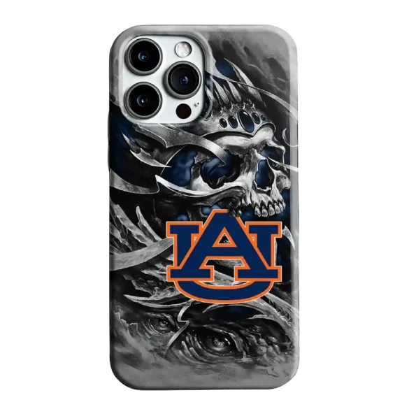 auburn tigers skull blades navy blue gray phone case best selling