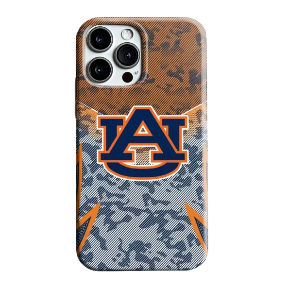 auburn tigers striped overlay navy blue phone case best selling