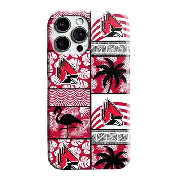 ball state cardinals flamingo palm trees red phone case best selling