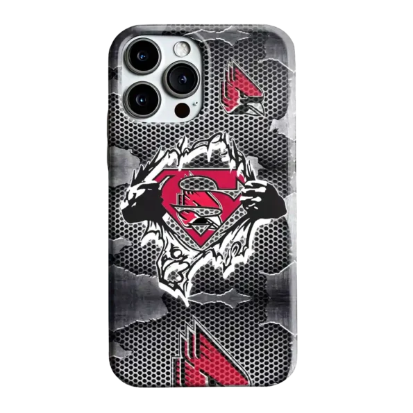ball state cardinals superman emblem burst gray phone case best selling