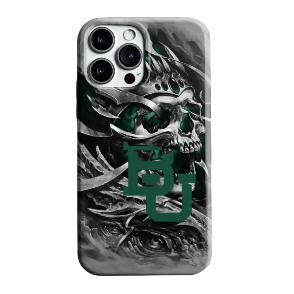 baylor bears skull blades green gray phone case best selling