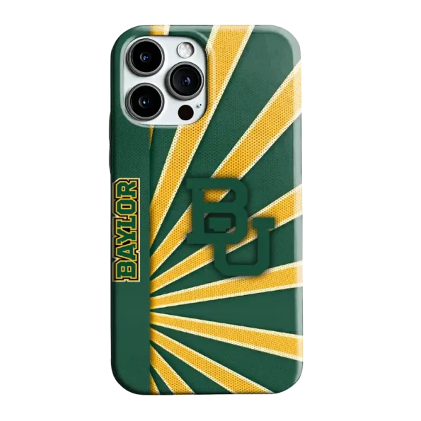 baylor bears sunburst rays green phone case best selling