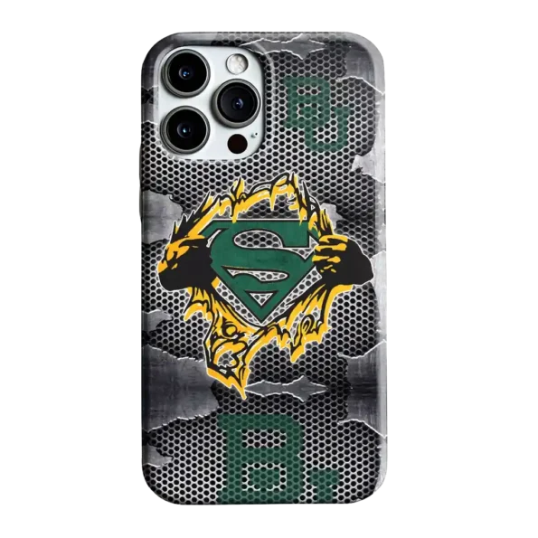 baylor bears superman emblem burst gray phone case best selling