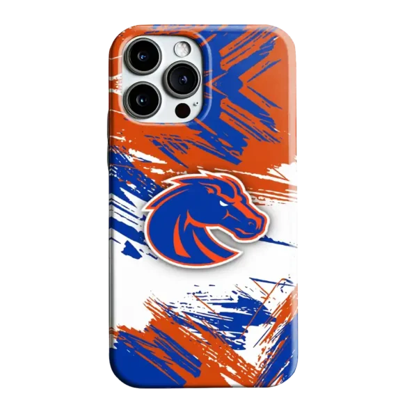 boise state broncos brushstroke clash orange white phone case best selling