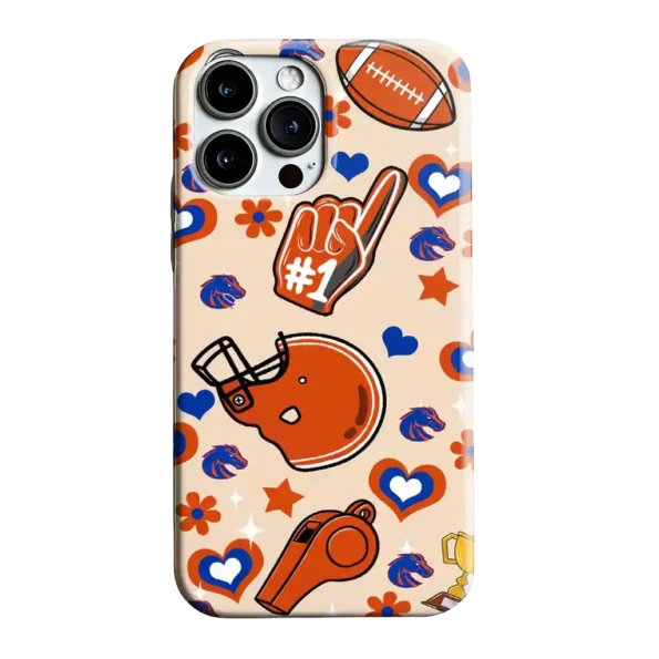 boise state broncos helmet hearts orange cream phone case best selling