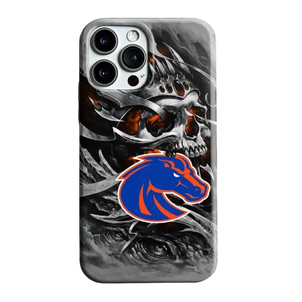 boise state broncos skull blades orange gray phone case best selling