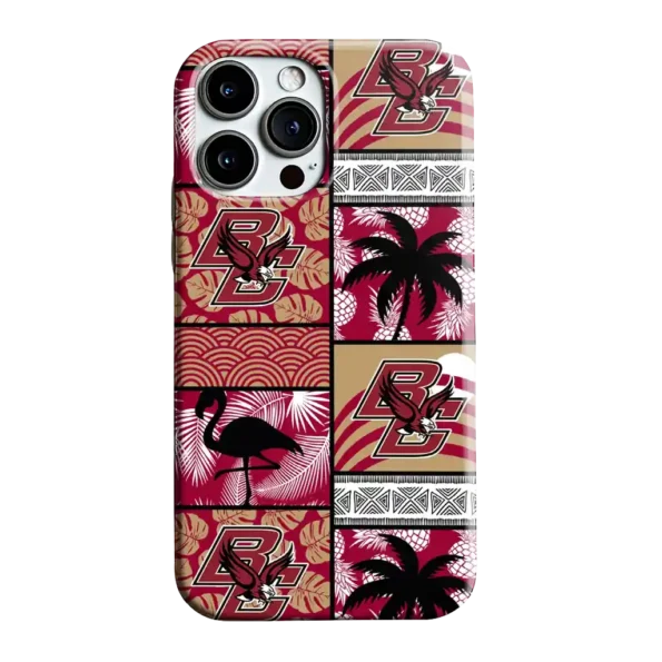 boston college eagles flamingo palm trees maroon phone case best selling