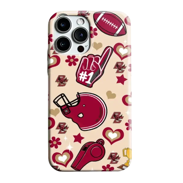 boston college eagles helmet hearts maroon cream phone case best selling