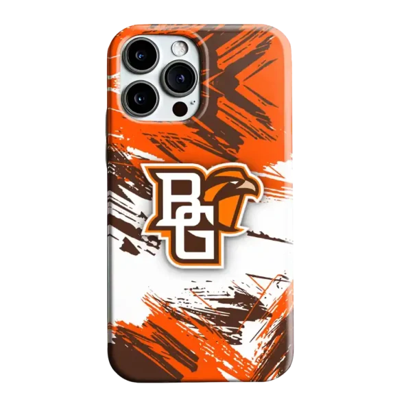 bowling green falcons brushstroke clash orange white phone case best selling
