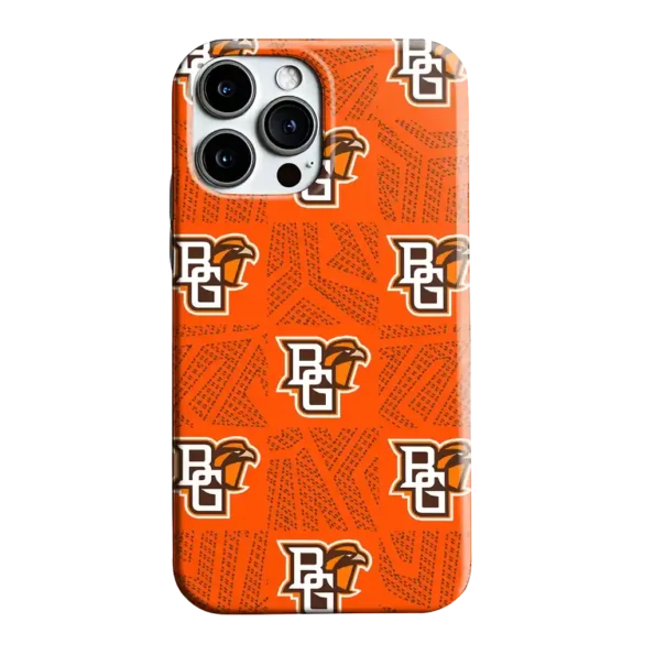 bowling green falcons chevron squares orange phone case best selling