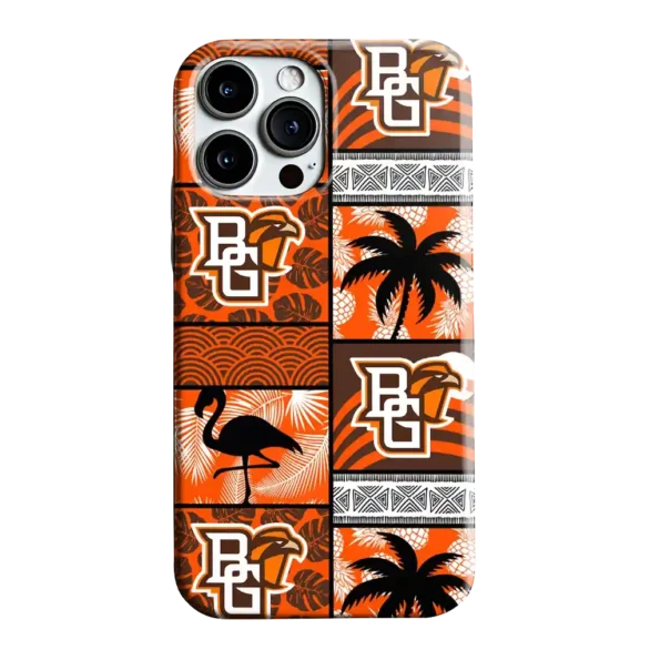 bowling green falcons flamingo palm trees orange phone case best selling