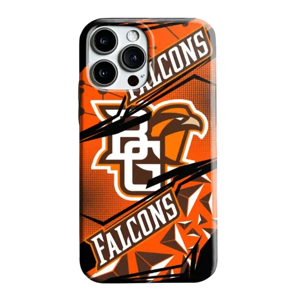 bowling green falcons jagged flash orange black phone case best selling
