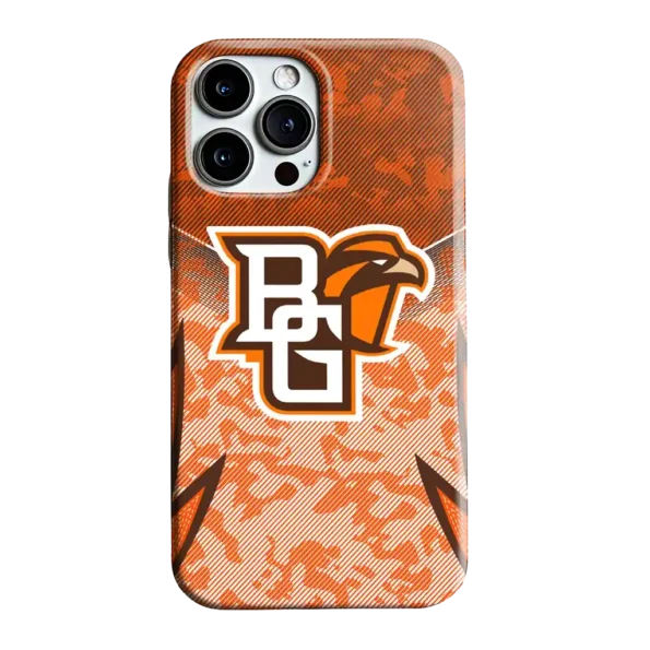 bowling green falcons striped overlay orange phone case best selling